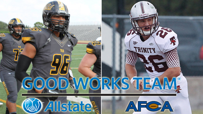 TLU's Doolittle, Trinity's Kennemer Earn AFCA Good Works Team Nomination