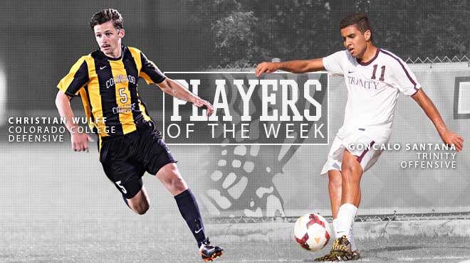 Trinity's Santana; Colorado College's Wulff Earn SCAC Men's Soccer Players of the Week