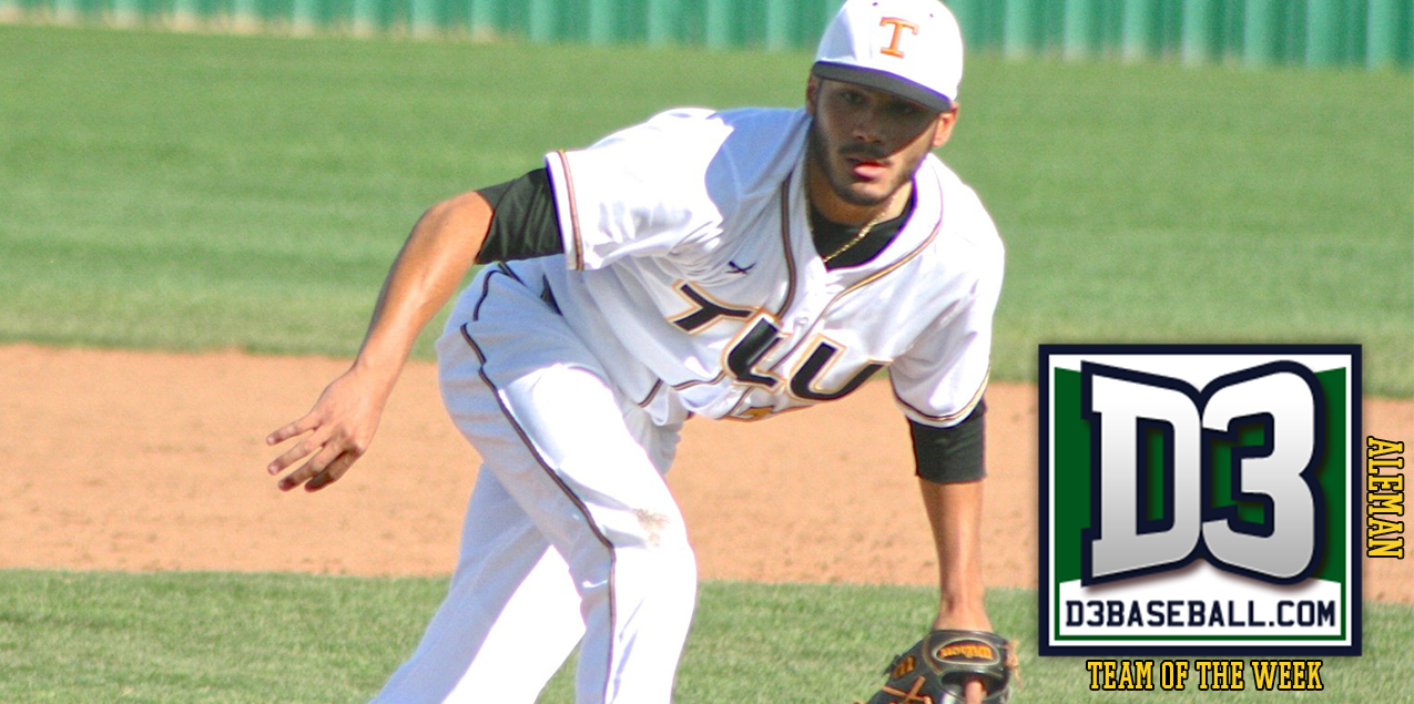 Aleman's Shutout Earns a Spot on D3baseball.com Team of the Week