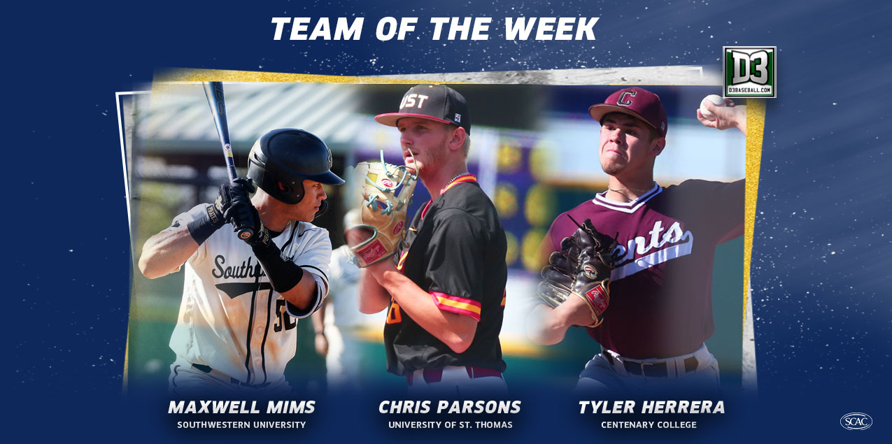 SCAC Trio Highlight D3Baseball.com Team of the Week