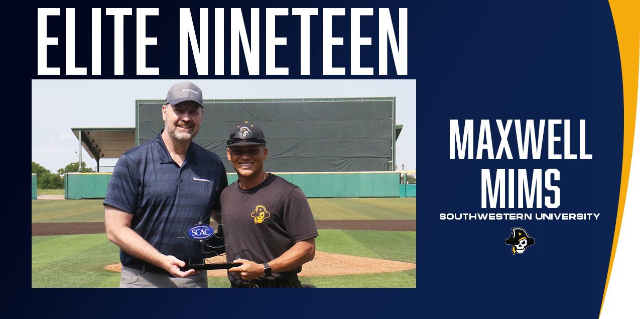 Southwestern's Mims Named SCAC Baseball Elite 19 Award Recipient