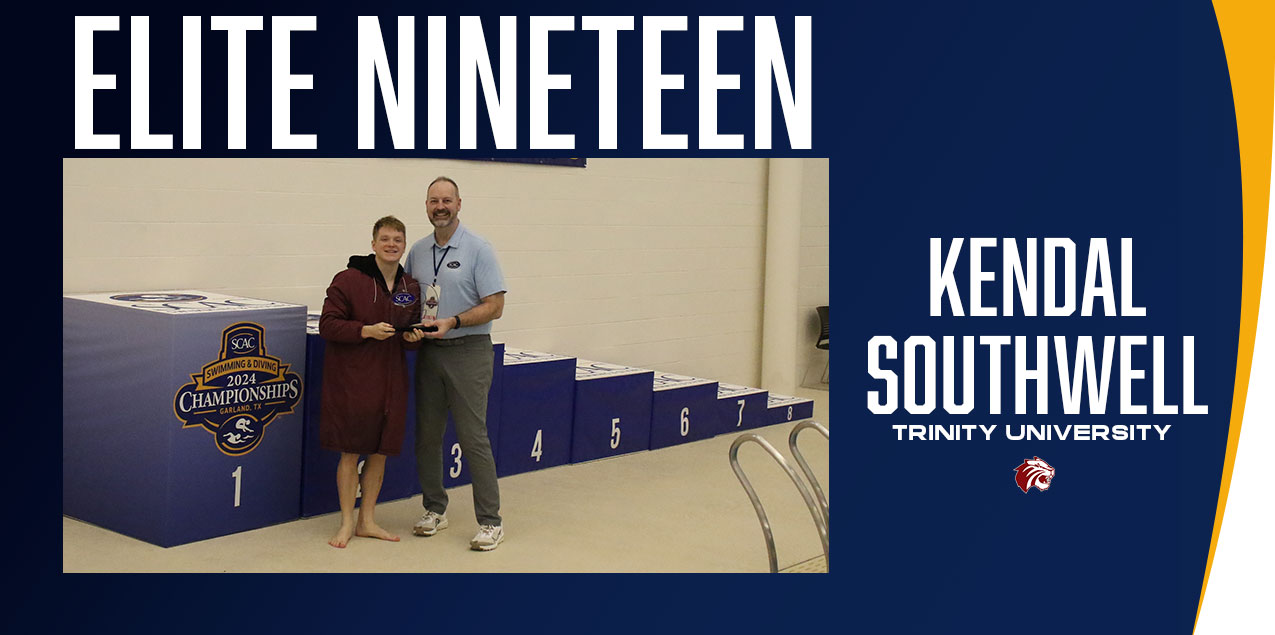 Trinity's Southwell Named SCAC Men's Swimming & Diving Elite 19 Award Recipient